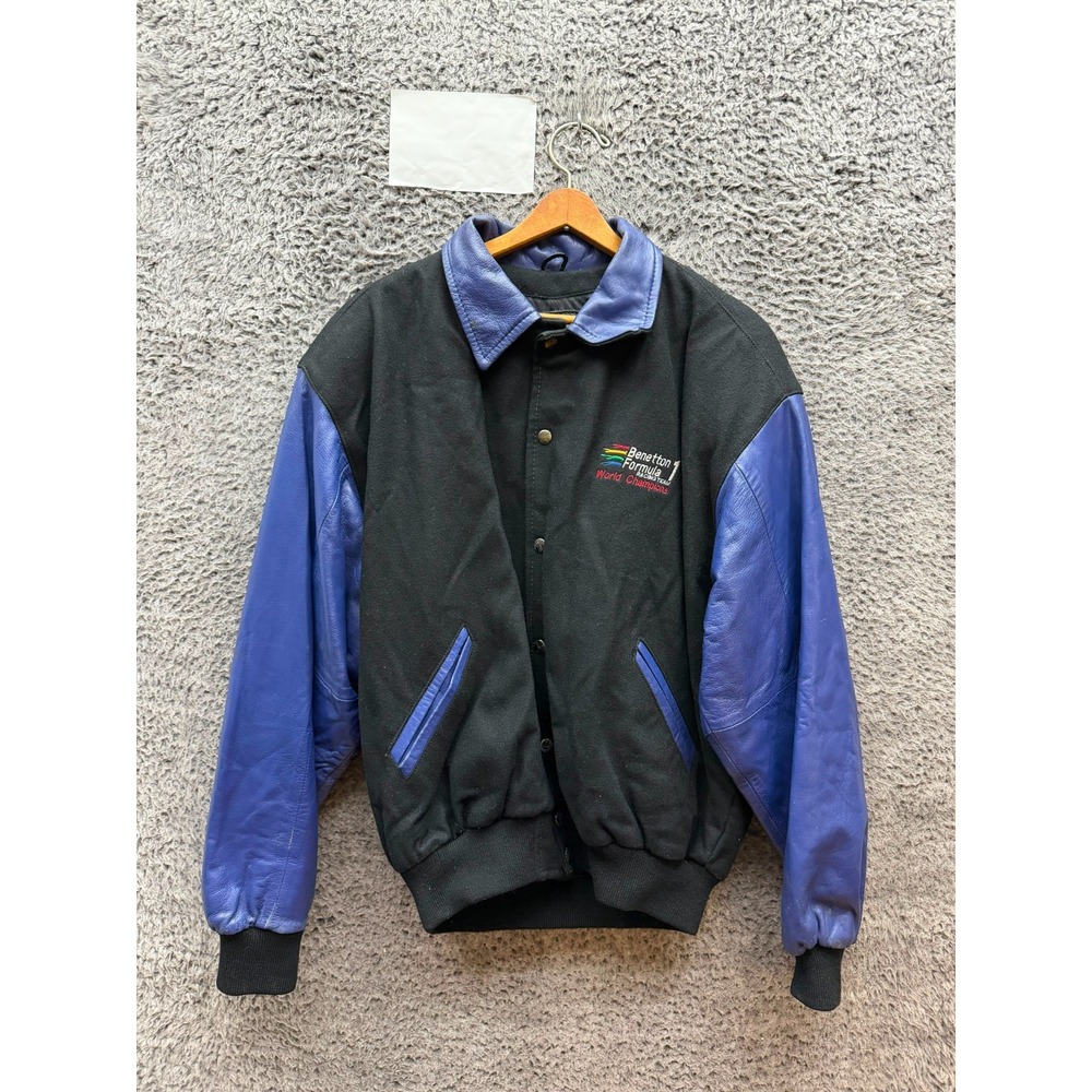 Vintage Benetton Formula 1 World Champions F1 Racing Team Jacket Black Size L/XL